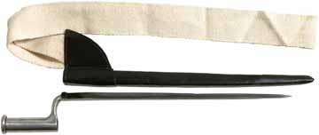 Bayonet for Brown Bess,
with scabbard, 18" triangular blade
